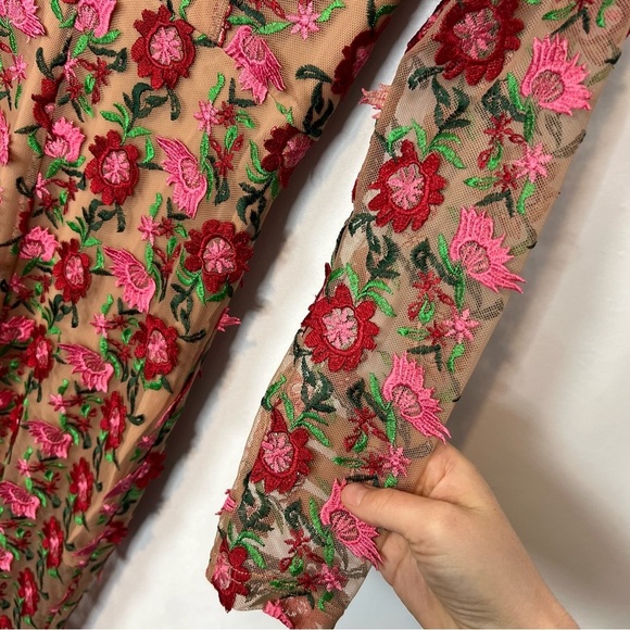 For Love and Lemons floral Embroidery Midi Dress S - Picture 4 of 10